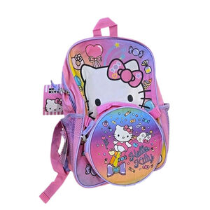 Sanrio HELLO KITTY 16" Girl's Backpack Detachable Insulated Lunch Bag NWT(C-21)